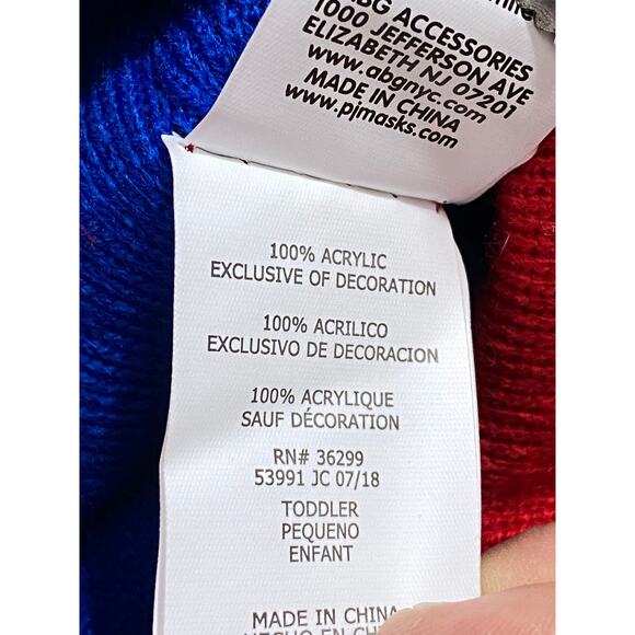 Beanie Cap - PJ Mask - Blue/Red w/Mittens Hat 358805 - Picture 5 of 6